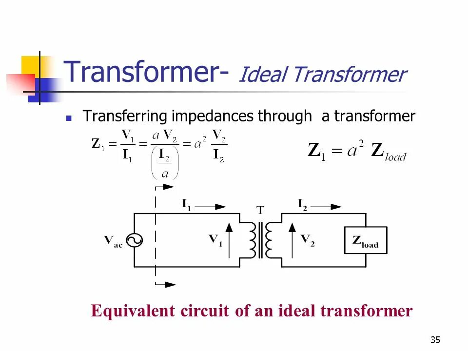 Transformers circuit. Эквивалентная схема нагруженного преобразователя. idealcircuit. equivalent.