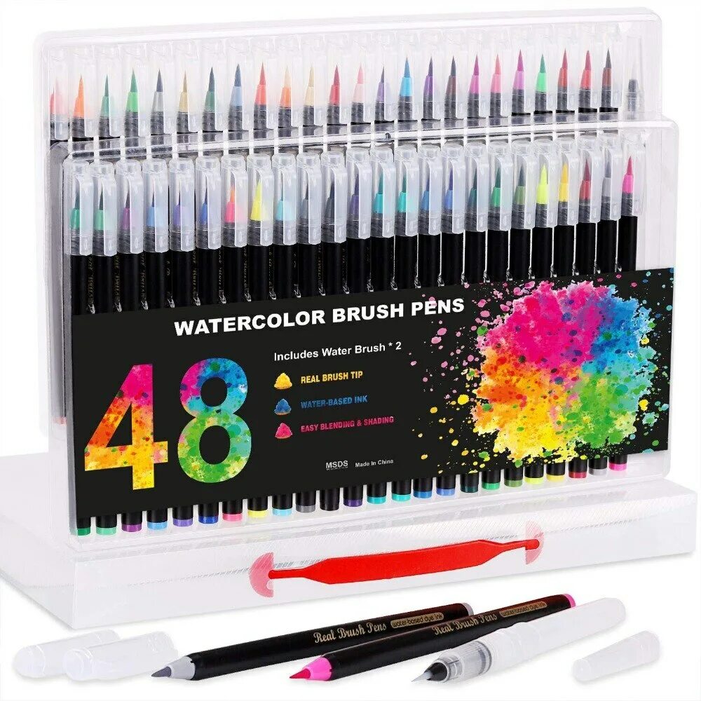 Фломастеры Watercolor Brush Pen. Brush Pen кисть маркер. Фломастеры Brush Marker. Фломастеры 48 цвета Water Colour Pen. Браш маркеры