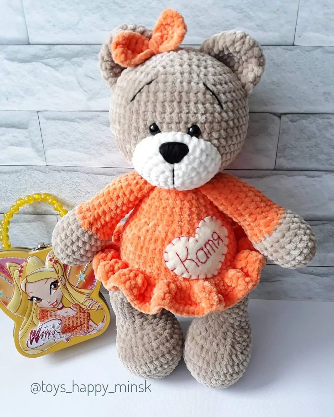 Связать плюшевого мишку крючком. Mishka Amigurumi мишка.