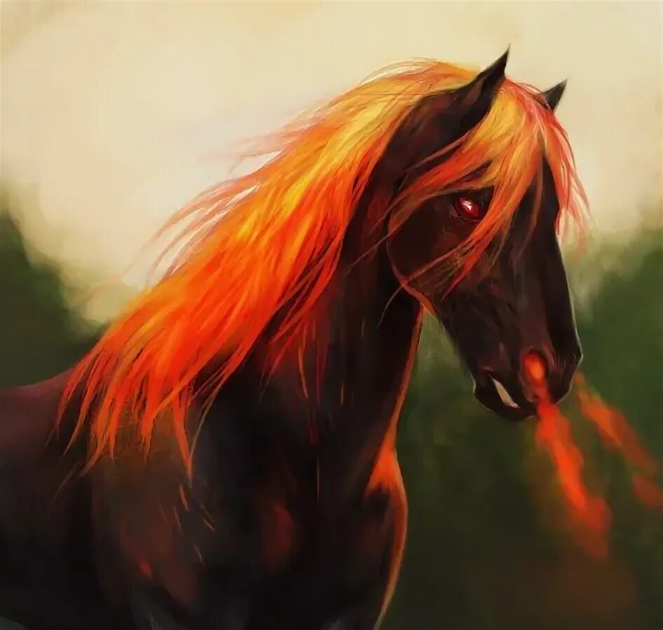 Лошадь с огненной гривой. Лошадь с красной гривой. Черная лошадь с рыжей гривой. Черный конь с огненной гривой. Рыже черная лошадь