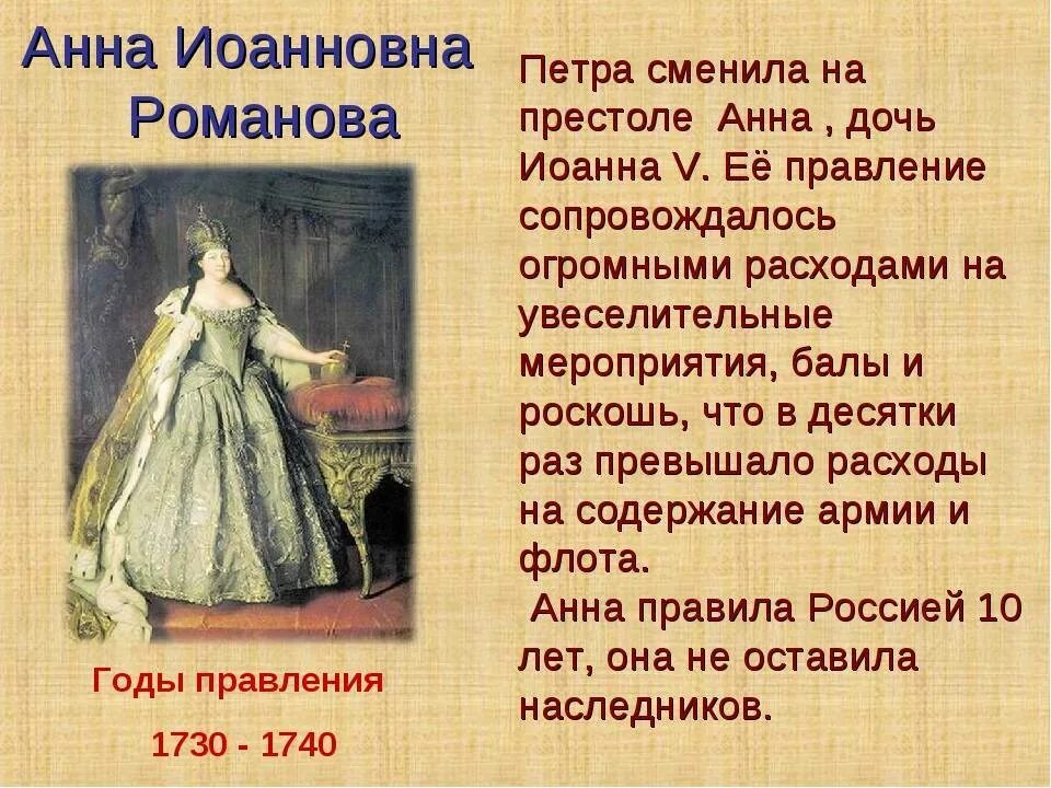 Сколько правила иоанновна