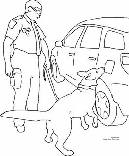 Drug Detection Service Dog Coloring Page