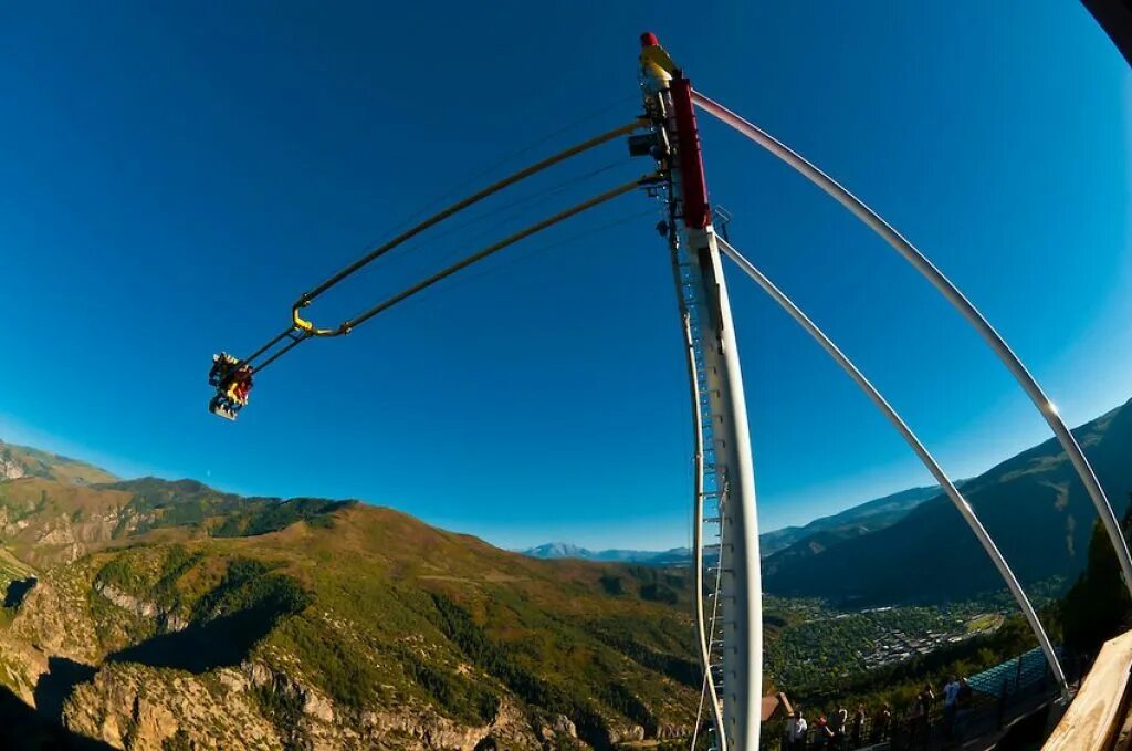 Опасные развлечения. Аттракцион giant Canyon Swing. «Гигантский каньон» (giant Canyon Swing),. Качели «гигантский каньон», штат Колорадо, США. Giant Canyon Swing), штат Колорадо.