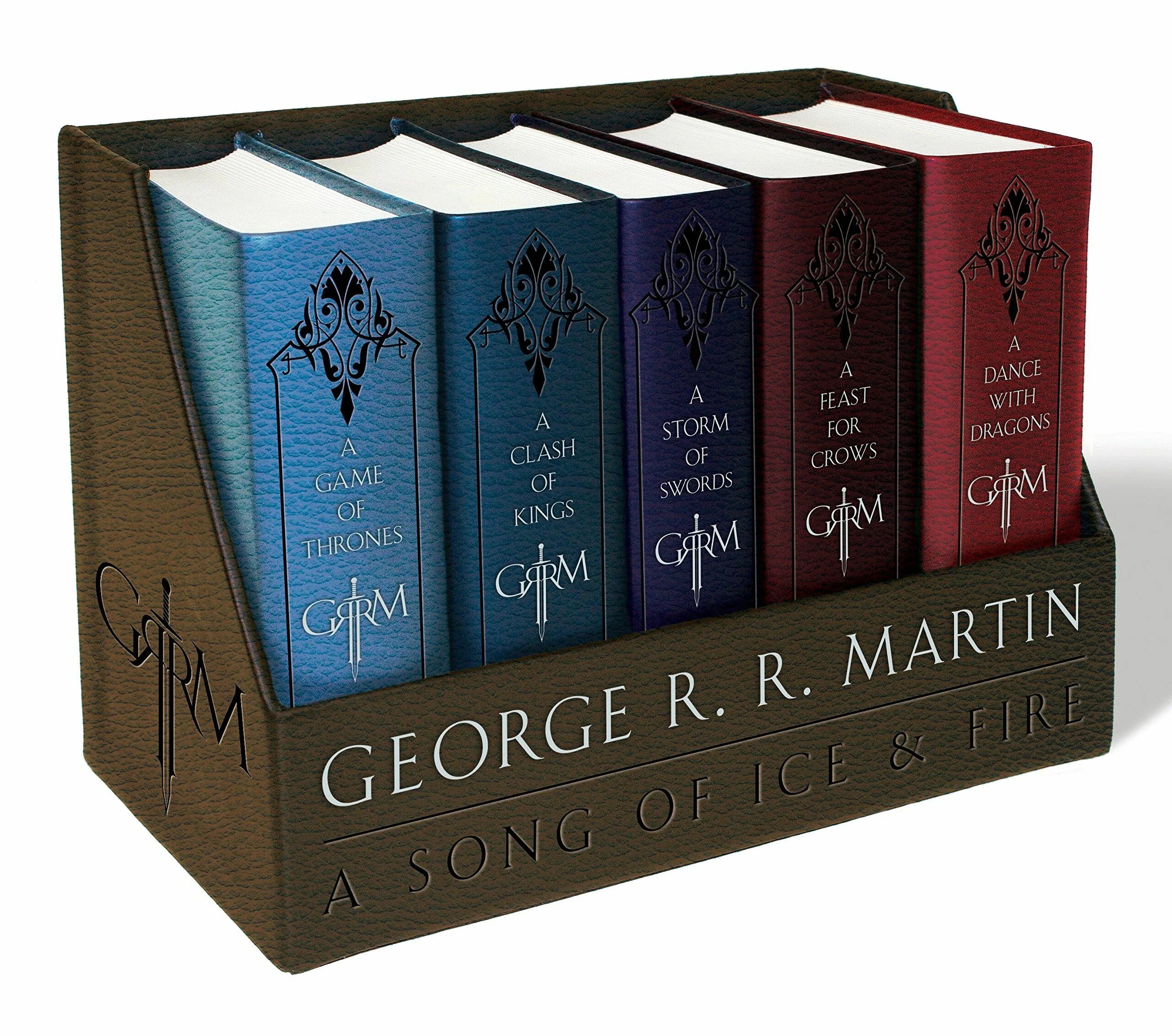 Песни льда и пламени на английском. George r. r. Martin`s a game of Thrones Leather-Cloth Boxed Set (Song of Ice and Fire Series. Песнь льда и пламени обложки книг.