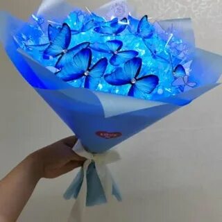 Как упаковать букет из бабочек