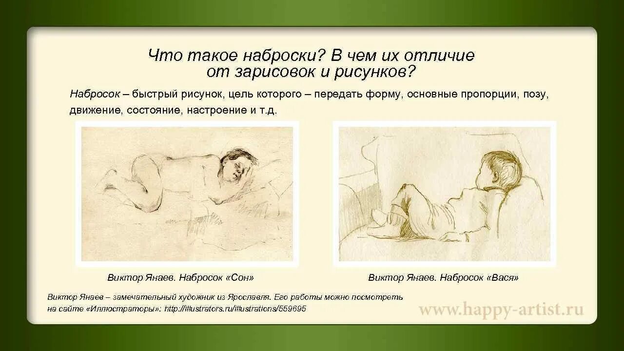 Значение набросков