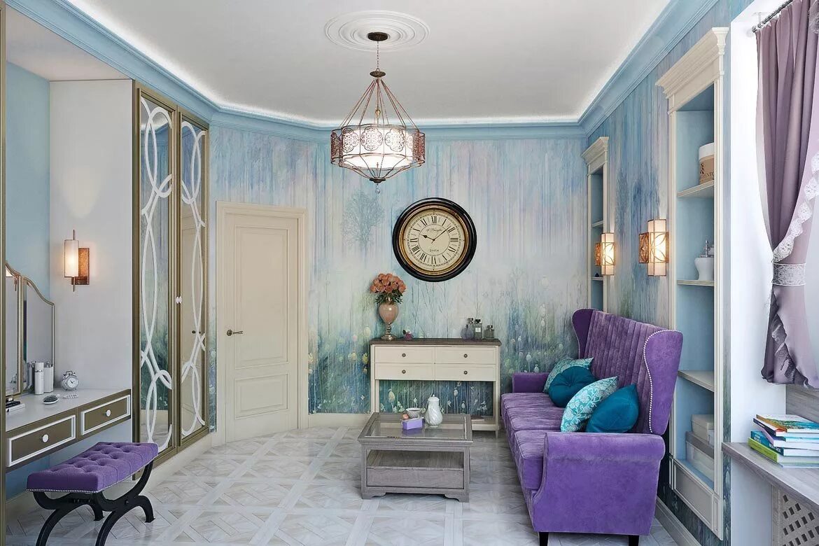 Голубой и фиолетовый сочетание в интерьере Create a blissful scheme with these punchy purple bedroom ideas Purple bedroom d