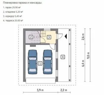 Планировки гаражей с мансардой