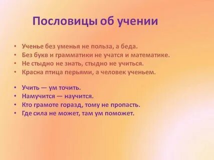 6 пословиц о учебе