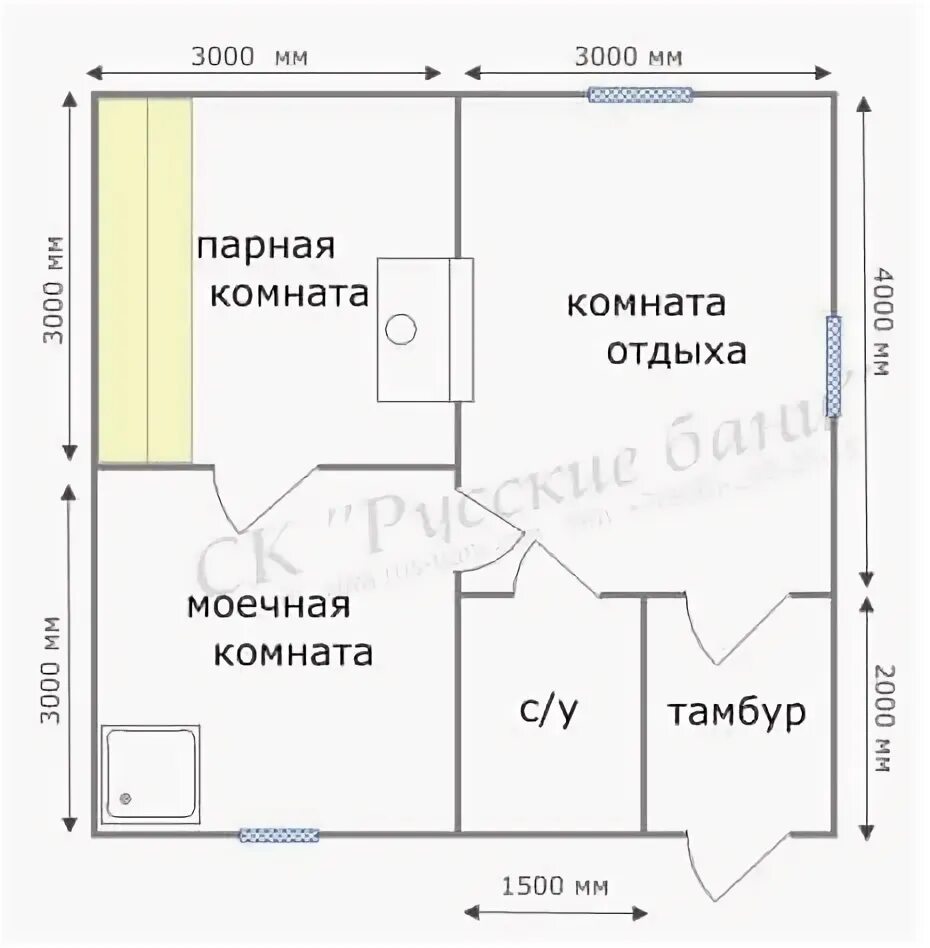 Баня с туалетом 4х6 - строительство в Мск и МО - цена от 650000 рублей