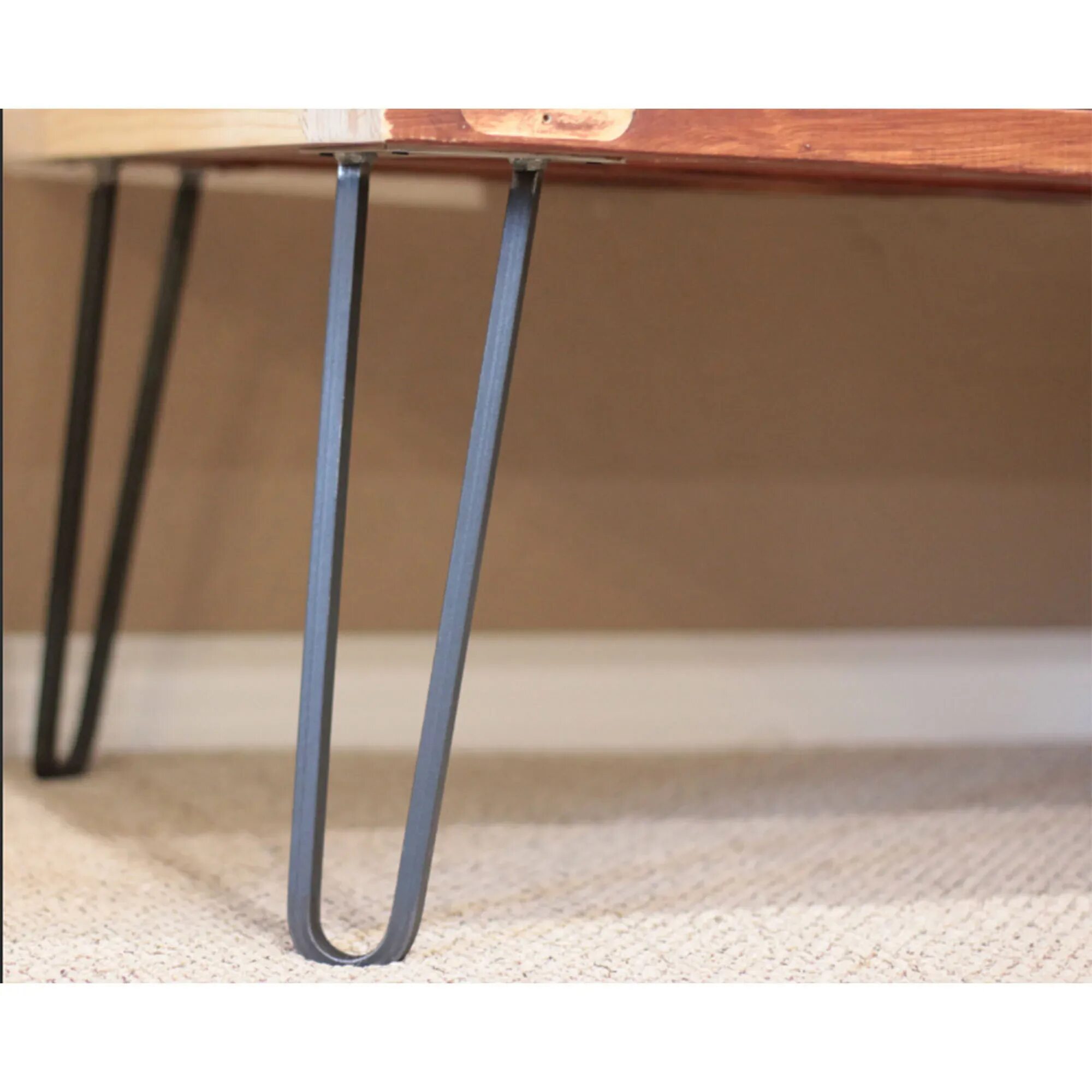 Items similar to Industrial steel legged table with reclaimed barn flooring top 