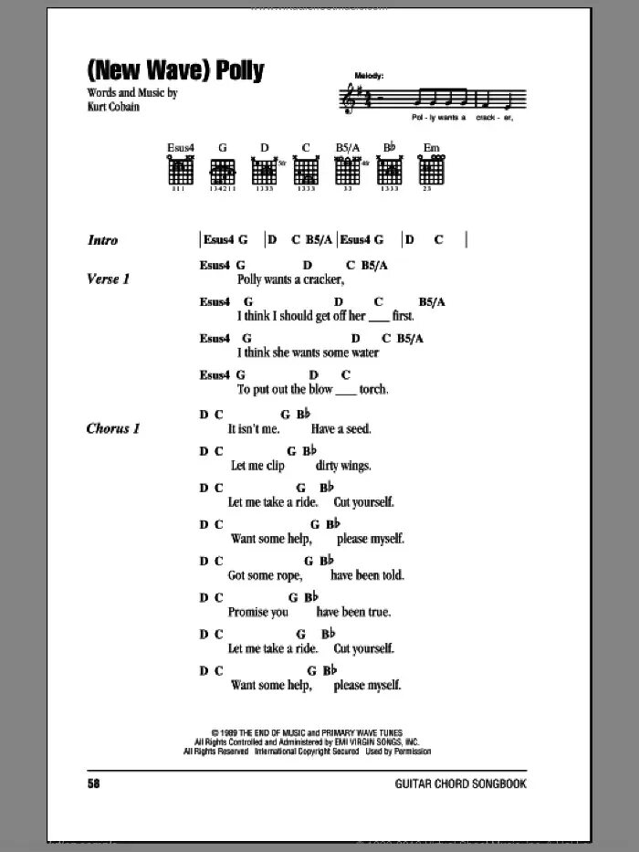 Аккорды песни волна. Табы Polly Nirvana. Табы для укулеле Нирвана. Нирвана Полли аккорды для гитары. Polly Nirvana аккорды.