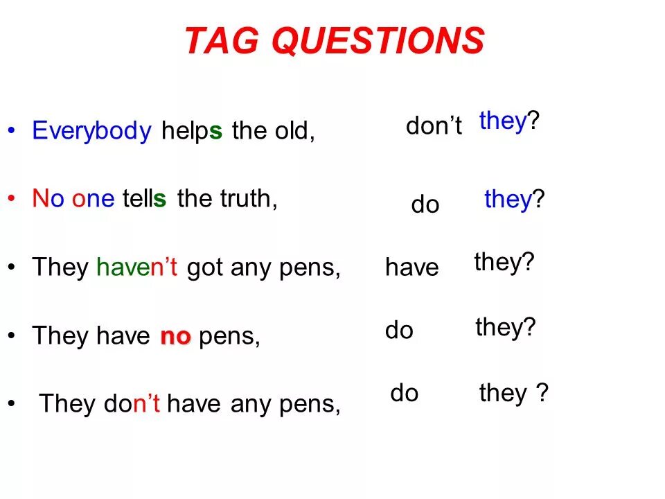 Everybody helps. Вопросы tag questions. Tag questions правило. Tag questions таблица. Разделительный вопрос (tag question).