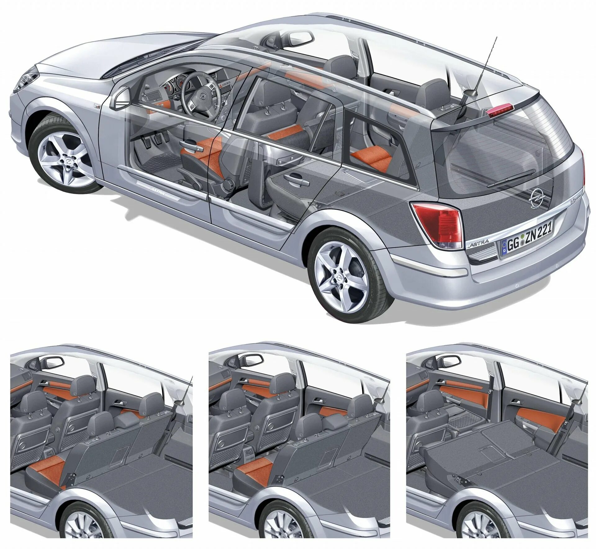 Габариты багажника универсалов. Opel Astra h универсал габариты. Opel Astra h Caravan багажник.