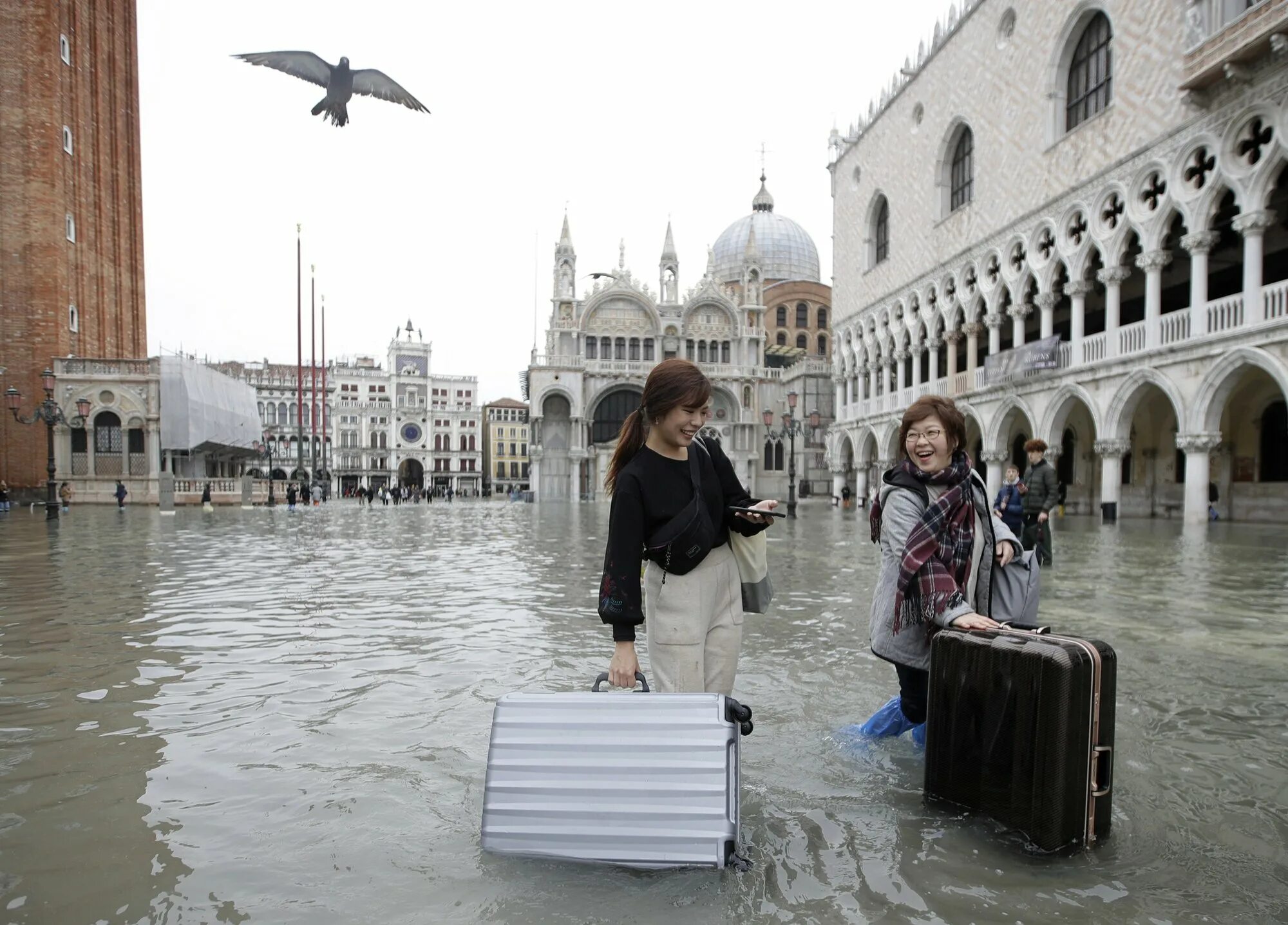 Гулять в настоящем времени. Площадь Сан Марко в Венеции затопило. Наводнение на площади Сан Марко. Венеция Сан Марко наводнение 2019. Площадь Сан Марко затоплена.
