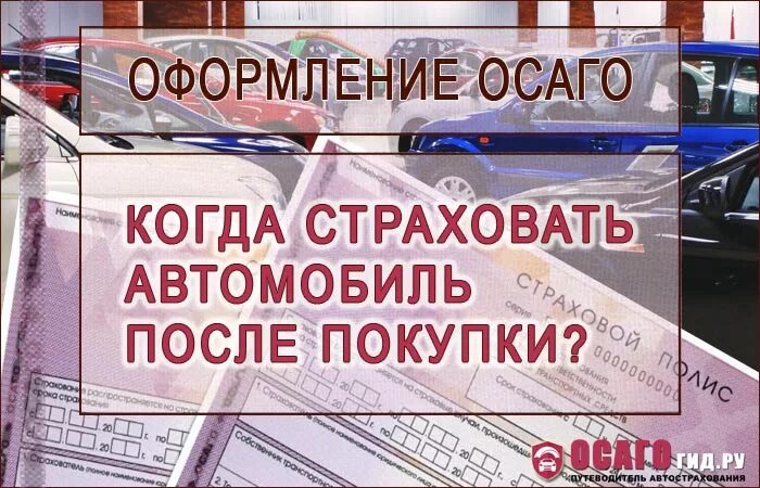 ОСАГО после покупки автомобиля. Когда после покупки авто надо оформить ОСАГО. ОСАГО после. ОСАГО при покупке нового авто.