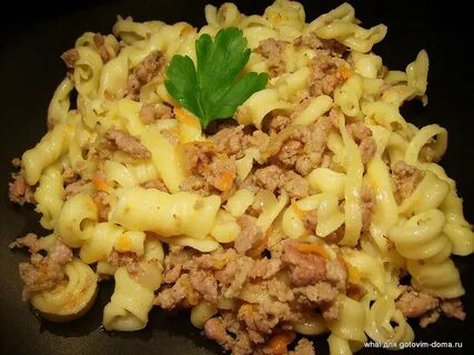 Рецепт пасты с фаршем и сметаной