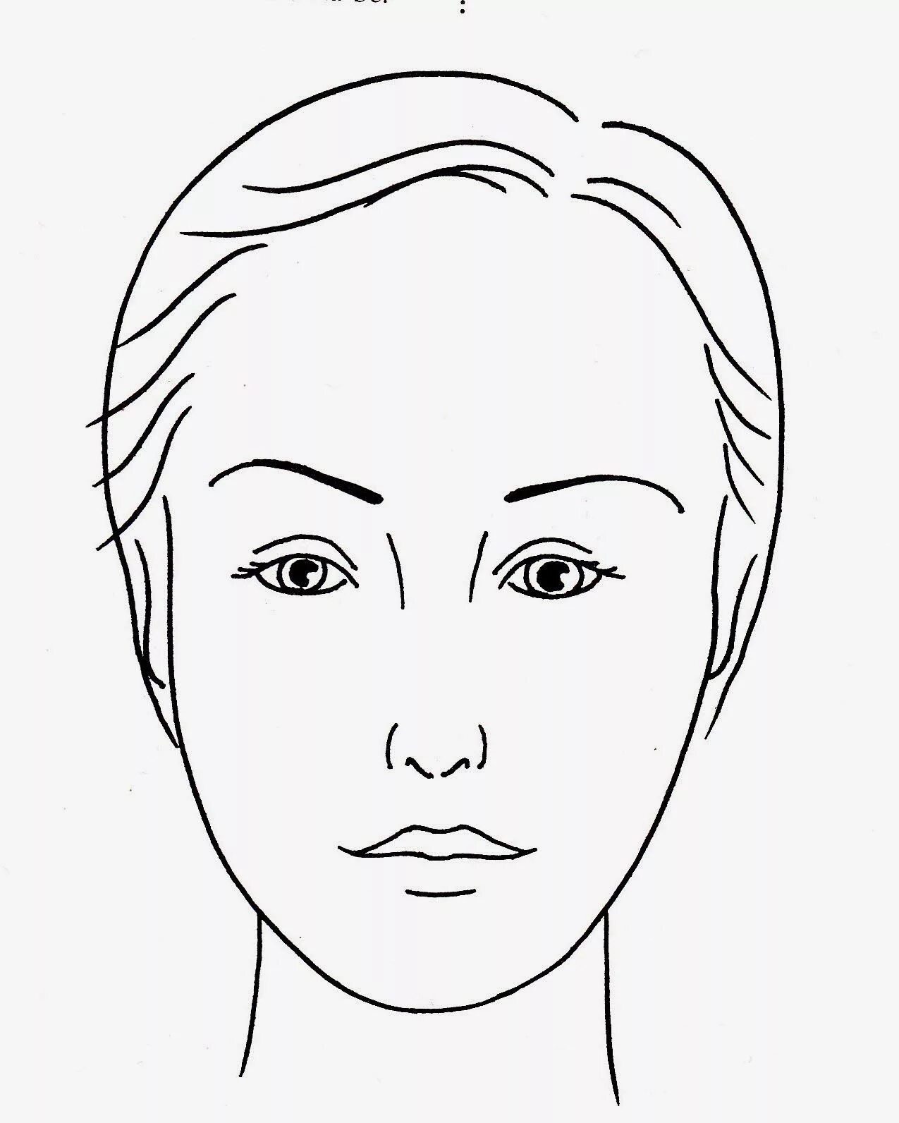 Портрет мамы шаблоны для рисования. Макет лица. Лицо женщины рисунок. Очертания лица. Схематичный рисунок лица.