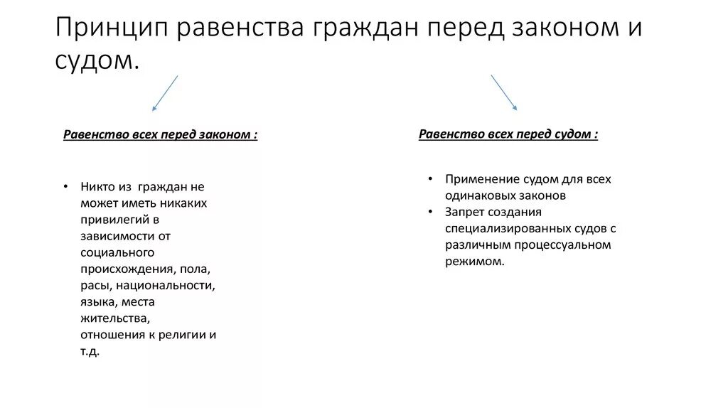 Равенство лиц перед законом и судом. Принцип равенства граждан перед законом и судом. Равенство перед законом и судом разница. Равенство перед законом и равенство перед судом сходства и различия. Принцип равенства пример.