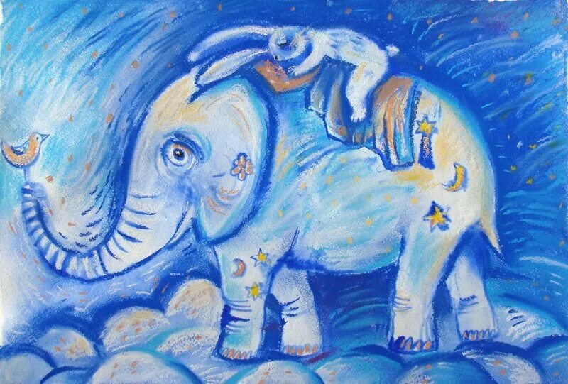 Слон гуашью. Голубой слон. Слоник в детских иллюстрациях. Слон иллюстрация. Колыбельная слона