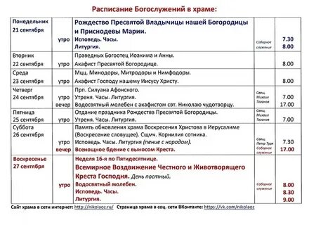 Храм рождества пресвятой богородицы в балашихе расписание