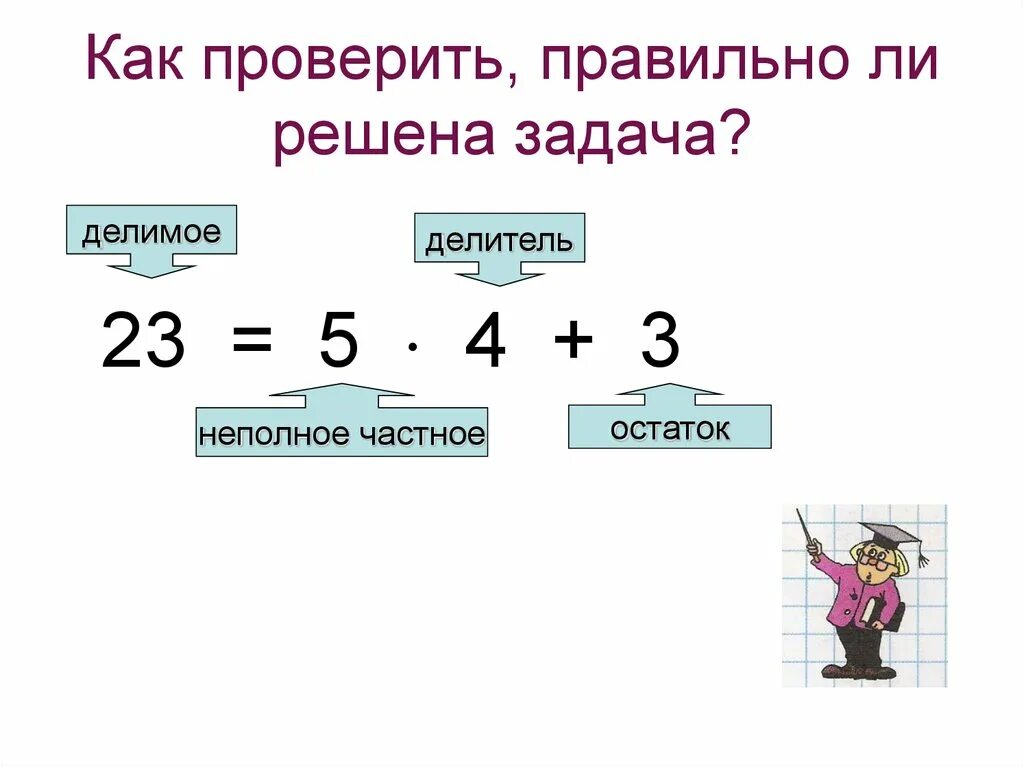 Проверь правильную информацию. Деление с остатком.