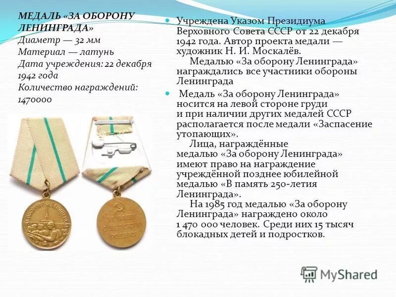 награждали ли детей медалью за оборону