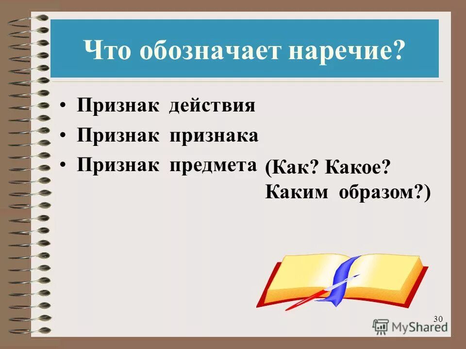 укажите наречия обозначающие признак действия