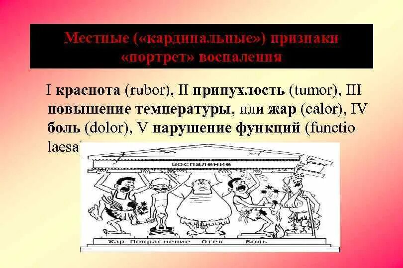 Признак воспаления dolor. Воспаление тумор Рубор. Rubor tumor признаки воспаления. Признаки воспаления тумор Рубор. Рубор тумор калор долор.