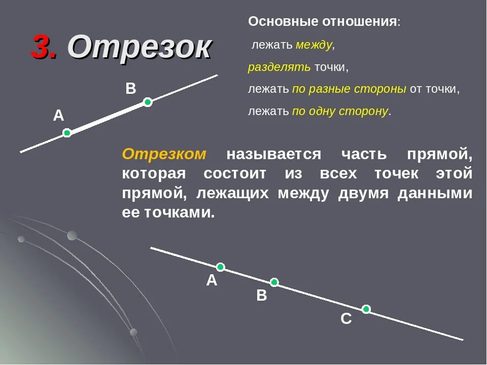 Находится ли точка на прямой. Прямая луч отрезок понятия 2 класс. свойства прямой в геометрии. луч на прямой. отрезки на прямой.