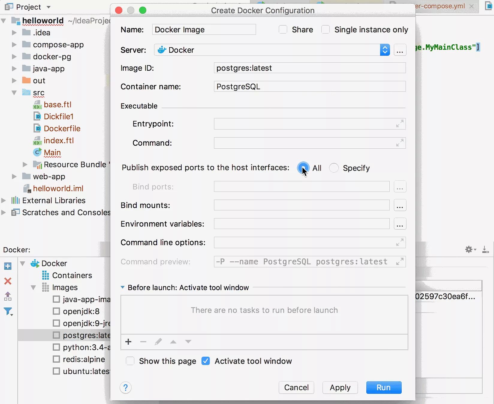 Docker compose container name