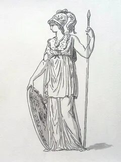 Богиня афина рисунок