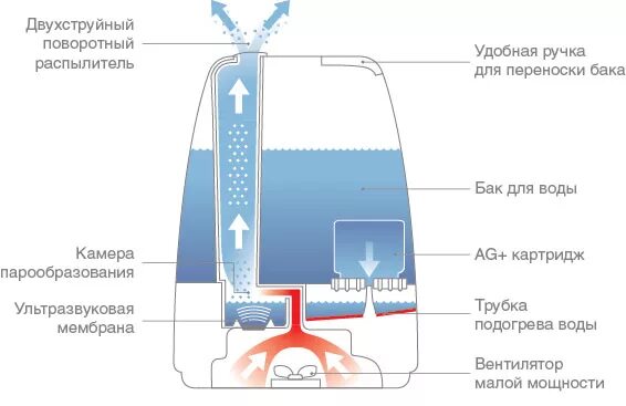 Сколько воды увлажнителя. Увлажнитель воздуха Electrolux EHU-5515d. Устройство увлажнителя воздуха ультразвукового Поларис.