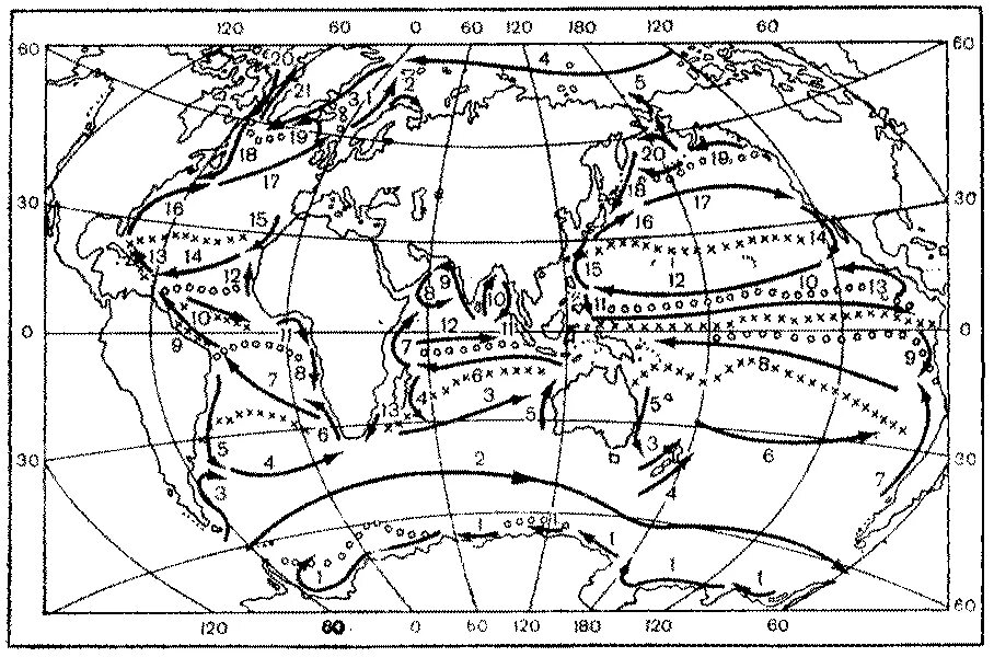 Карта вфм. Течение мирового океана на контурной карте. Контурная карта океанических течений мирового океана. Схема основных поверхностных течений мирового океана. Поверхности течения мирового океана контурная карта.