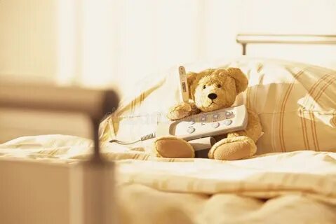 Плюшевый мишка на кровати на английском