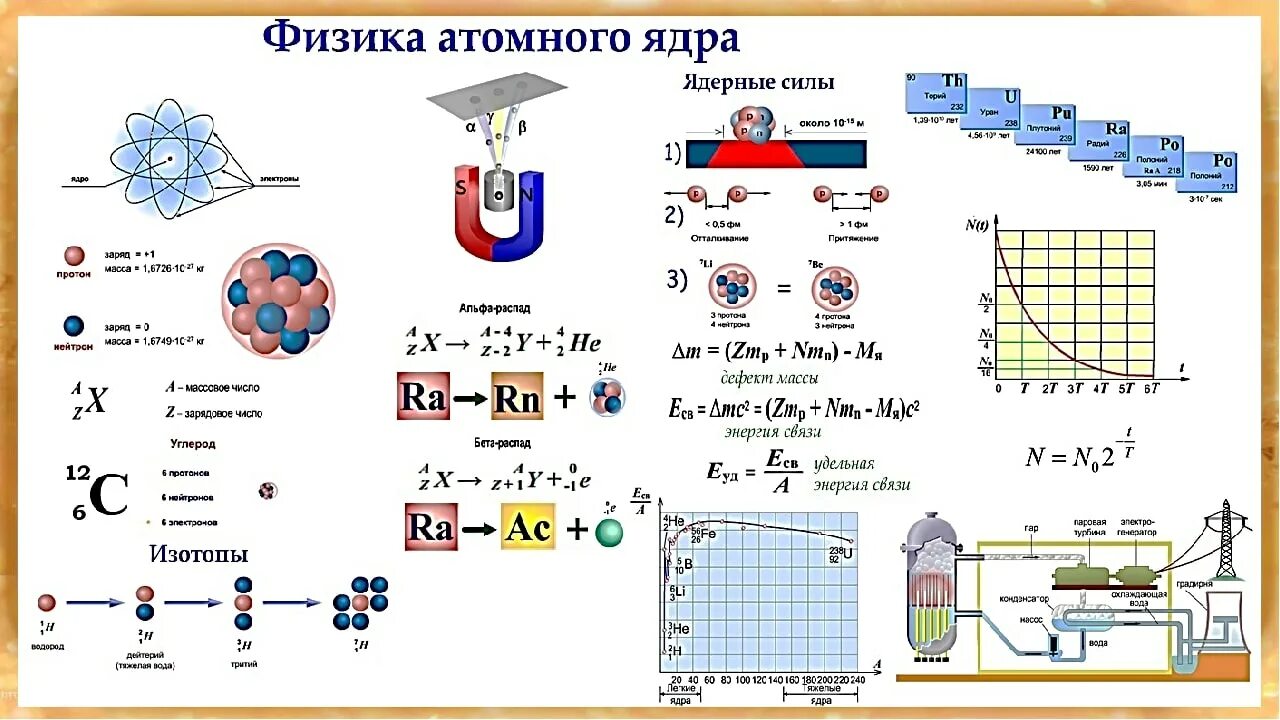 Задачи по физике атома. Формулы ядерной физики таблица. Строение атомного ядра физика 9 класс. Ядерная физика 11 класс формулы. Основные формулы ядерной физики 11 класс.