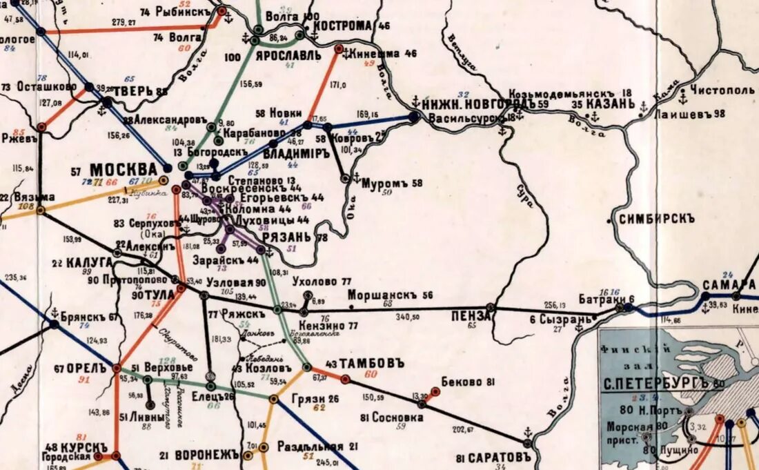 Первая железная дорога на карте