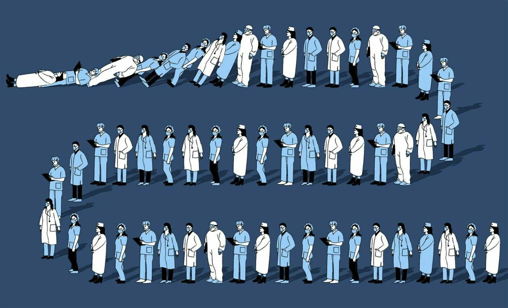 Работники ковида. Врачи иллюстрации много. Много врачей рисунок. Эволюция студента медика. Врач иллюстрация.
