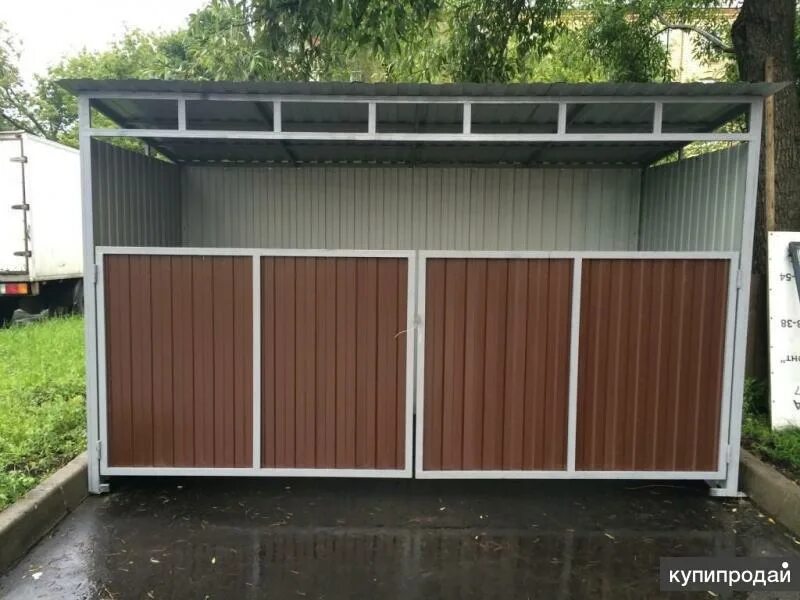 Навес для 3-х мусорных контейнера 4500 х 1500 арт 9014. Навес для 2-х контейнеров тбо (артикул 9015). 2. 45. 2м.