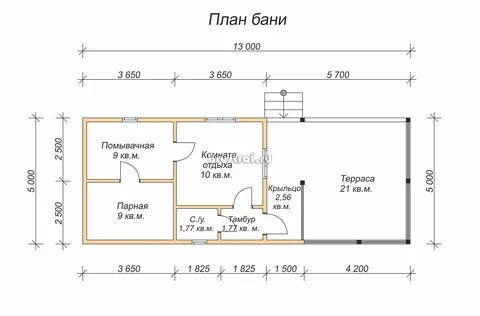 Баня с террасой планировка проекты