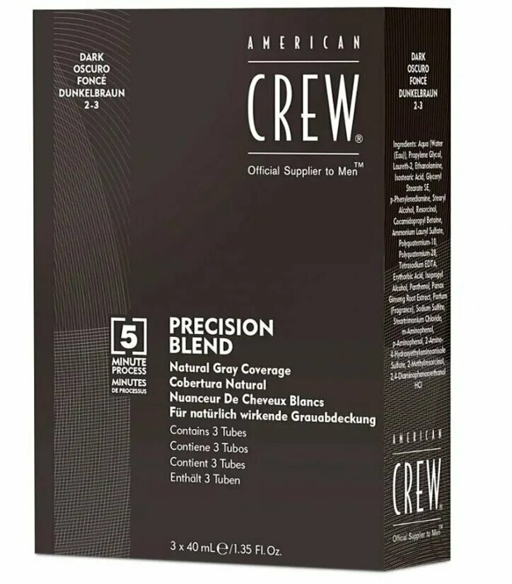 5. Американ крю камуфляж. Американ крю камуфляж. American crew precision blend краска-камуфляж для седых волос. American crew precision blend 4-5 medium natural 3x40 ml.