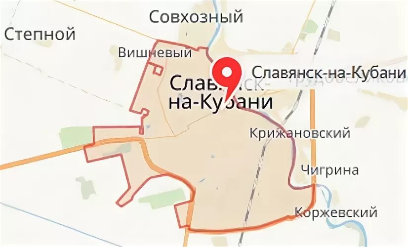 Славянск на кубани на карте