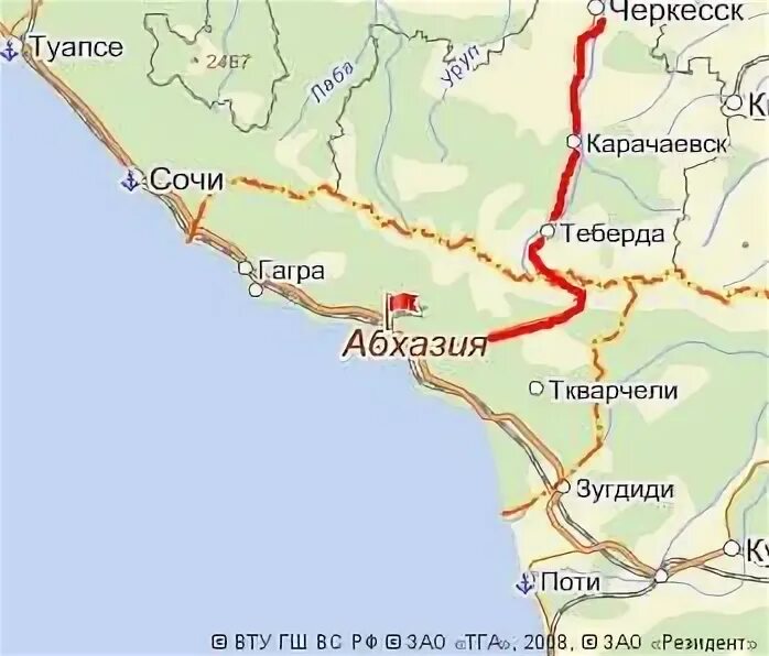 Сколько км от туапсе до сочи. Военно-Сухумская дорога Сухум Черкесск. Карта Туапсе Абхазия. Карта от Туапсе до Абхазии. Дорога Черкесск Сухум.