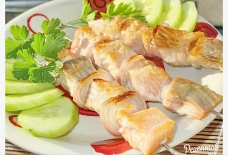 Шашлык из минтая в духовке