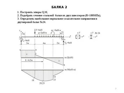 Расчет балки