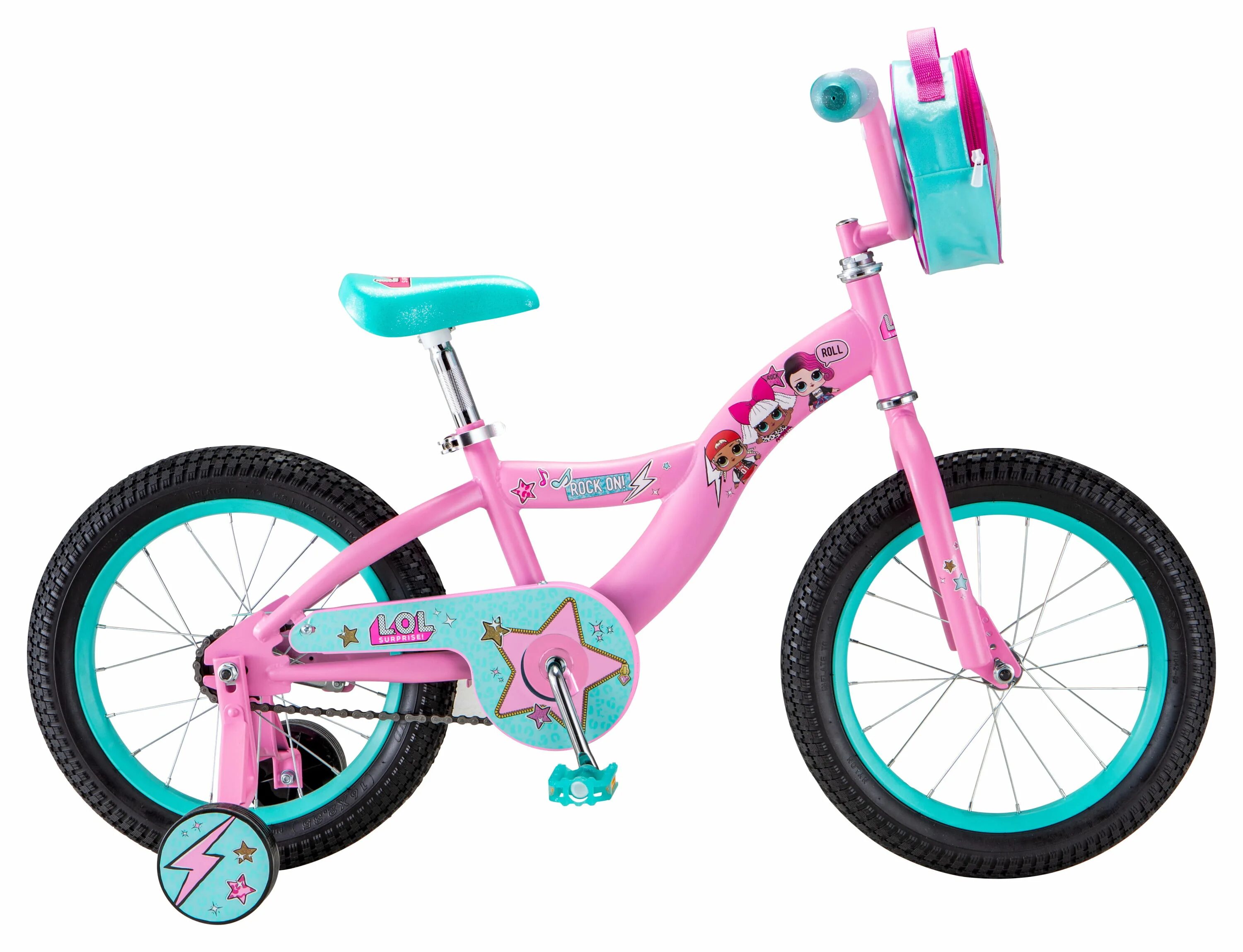 Велосипед 16 дюймов Black Aqua Sweet фиолетовый с кукольным сиденьем. Велосипед Stark Foxy 14 girl бирюзовый/розовый.