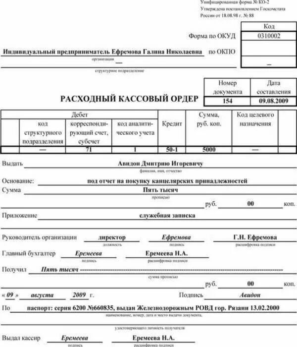 Основание для подписания документов