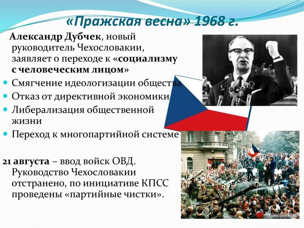 Развитие чехословакии. Подавление Пражской весны 1968 причины.