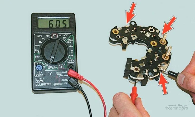 Прозвонить диодный мост генератора ВАЗ 2110 мультиметром. Прозвонка диодного моста мультиметром 2110. Прозвонка генератора ВАЗ 2110. Прозвонка генератора мультиметром ВАЗ. Регулятор напряжения генератора автомобиля