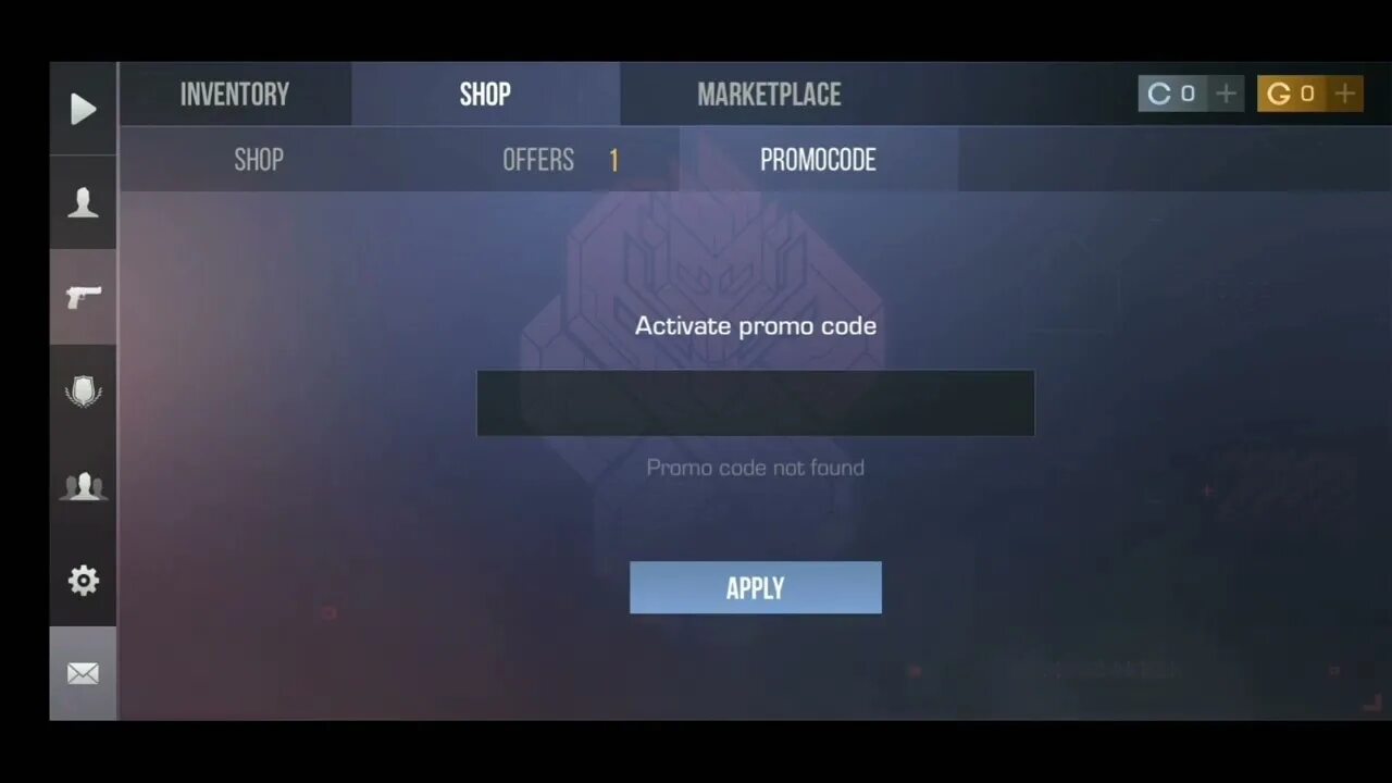 Activate promo code